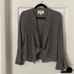 Stone cold fox silk blouse with tie